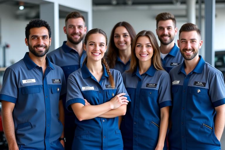 Gruppenfoto des Vienna Auto Repair Teams